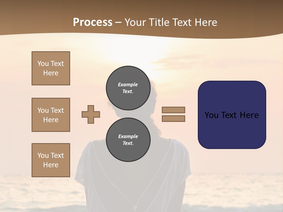 A Woman Sitting On The Beach At Sunset Powerpoint Template PowerPoint Template