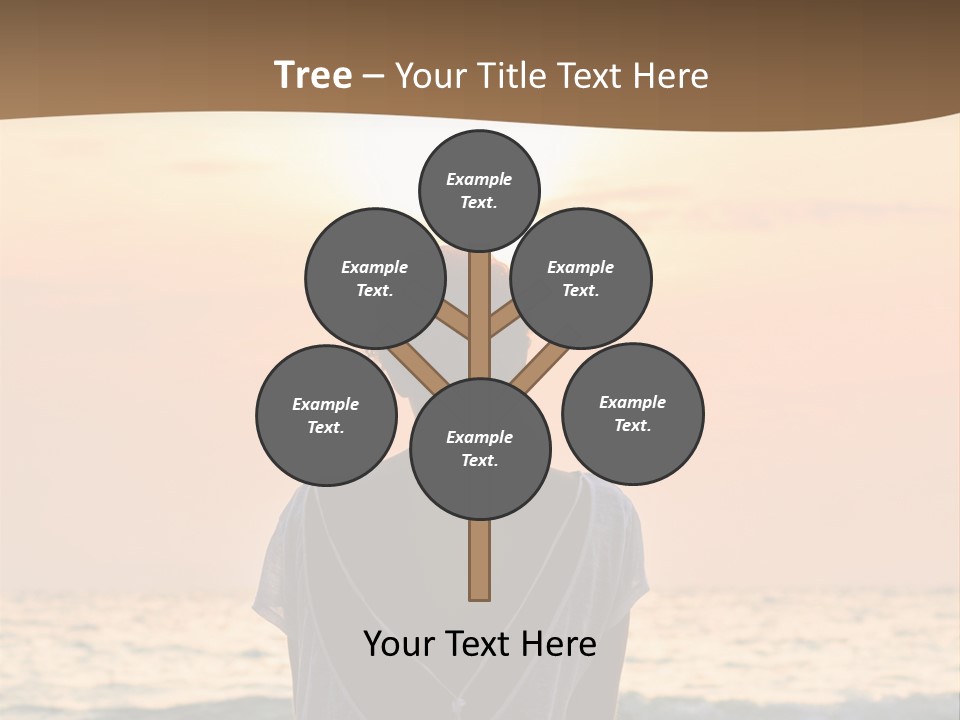 A Woman Sitting On The Beach At Sunset Powerpoint Template PowerPoint Template