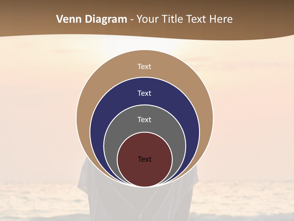 A Woman Sitting On The Beach At Sunset Powerpoint Template PowerPoint Template