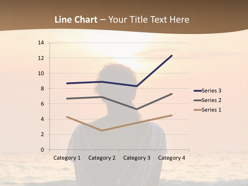 A Woman Sitting On The Beach At Sunset Powerpoint Template PowerPoint Template