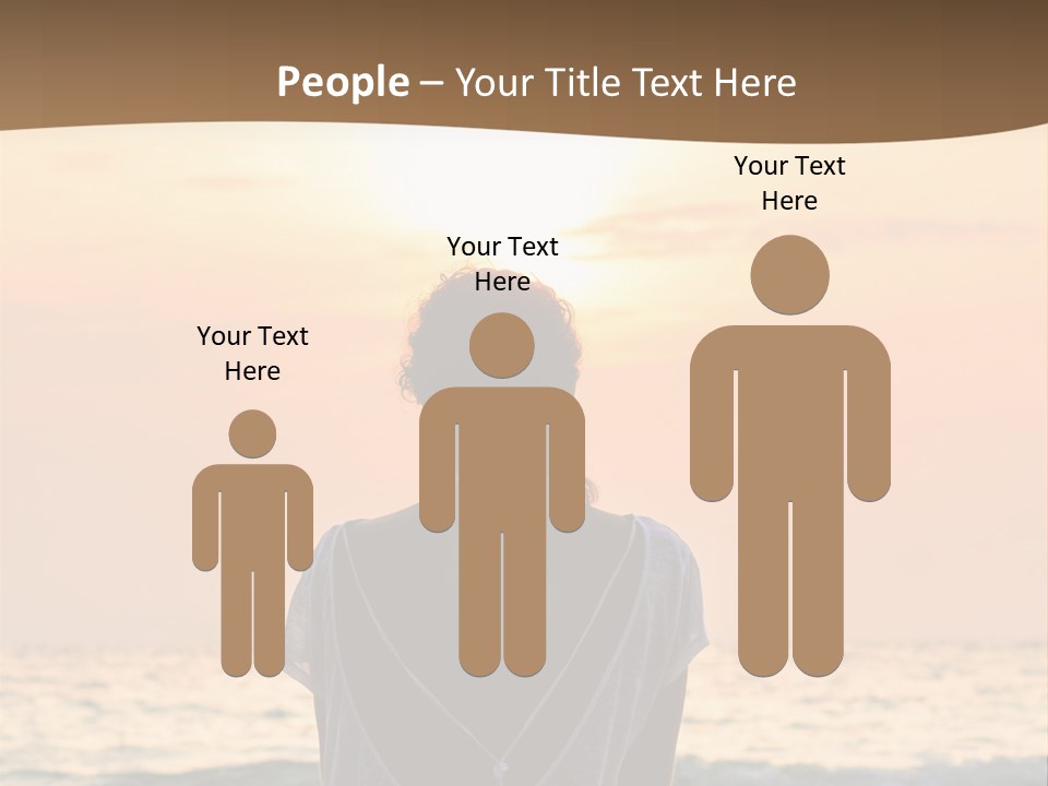A Woman Sitting On The Beach At Sunset Powerpoint Template PowerPoint Template