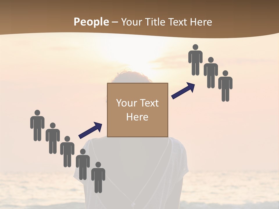 A Woman Sitting On The Beach At Sunset Powerpoint Template PowerPoint Template