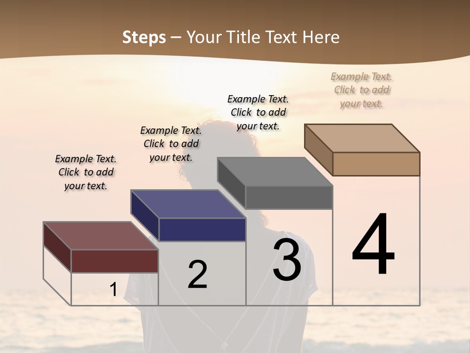 A Woman Sitting On The Beach At Sunset Powerpoint Template PowerPoint Template