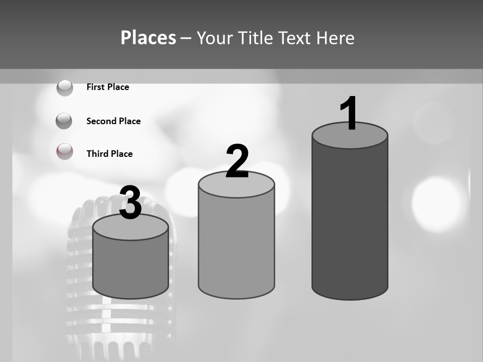 A Black And White Photo Of A Microphone PowerPoint Template