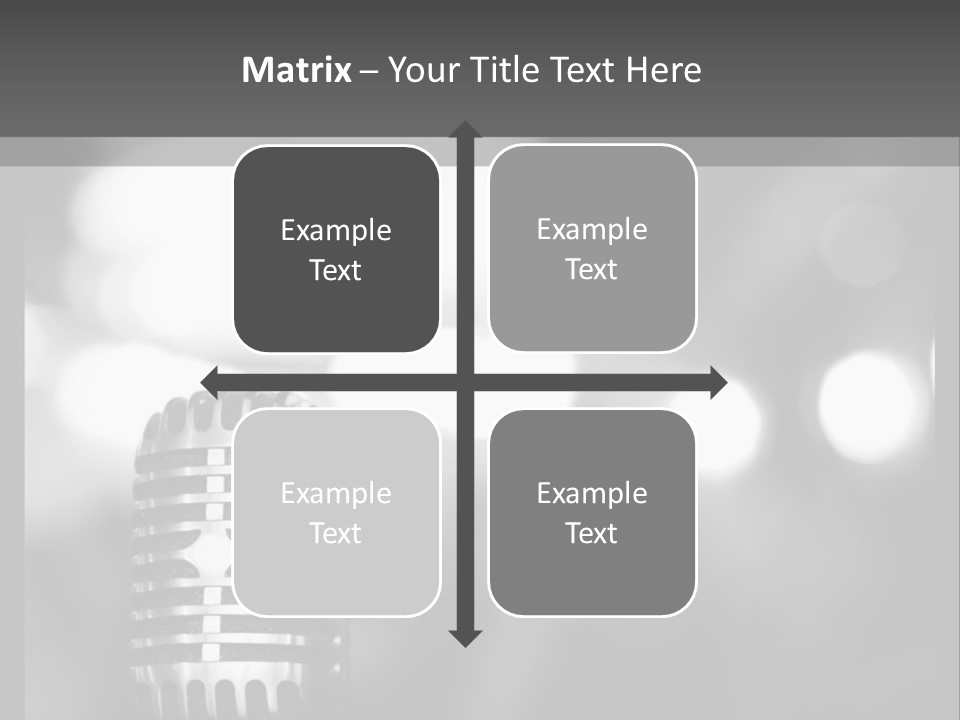 A Black And White Photo Of A Microphone PowerPoint Template
