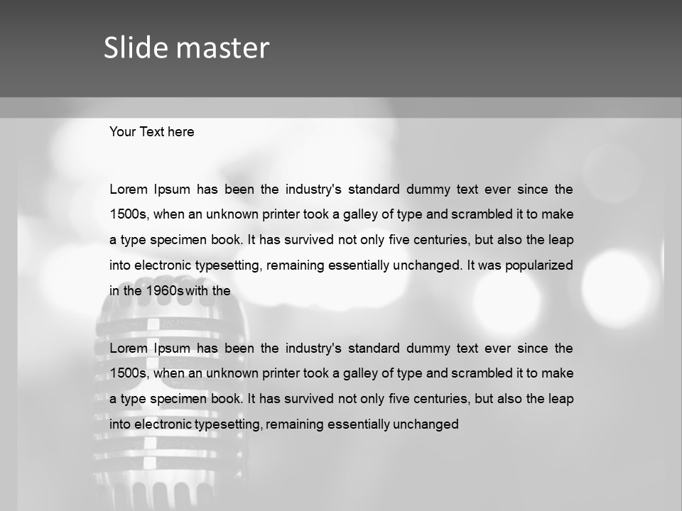 A Black And White Photo Of A Microphone PowerPoint Template