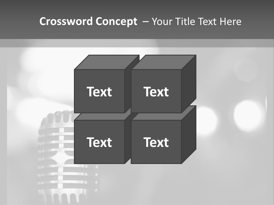 A Black And White Photo Of A Microphone PowerPoint Template
