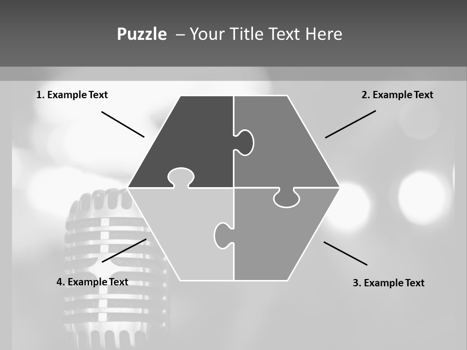 A Black And White Photo Of A Microphone PowerPoint Template