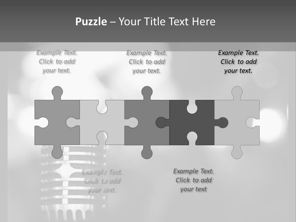 A Black And White Photo Of A Microphone PowerPoint Template