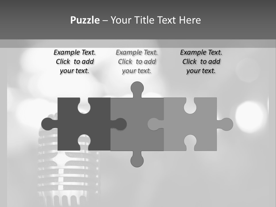 A Black And White Photo Of A Microphone PowerPoint Template