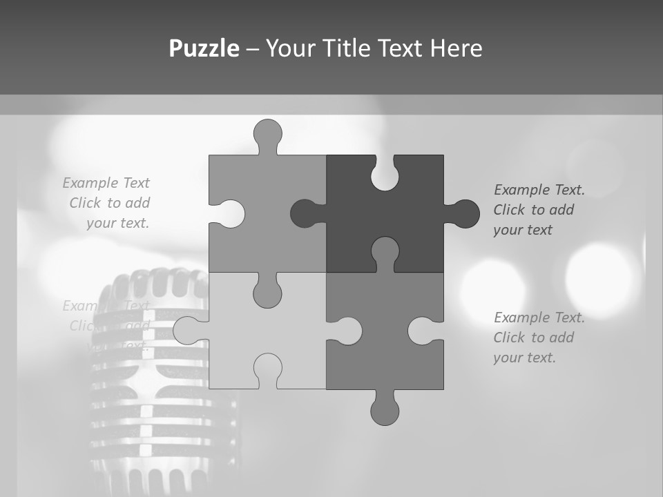 A Black And White Photo Of A Microphone PowerPoint Template