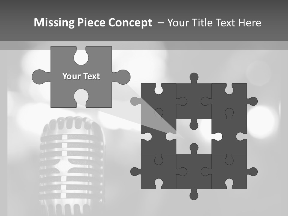 A Black And White Photo Of A Microphone PowerPoint Template