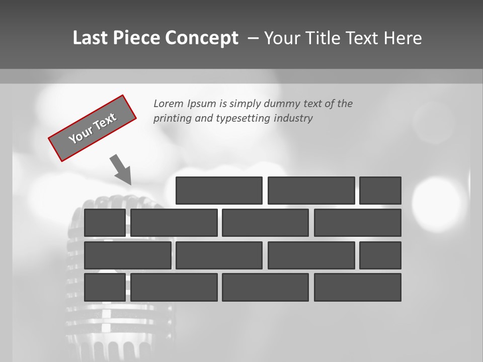 A Black And White Photo Of A Microphone PowerPoint Template