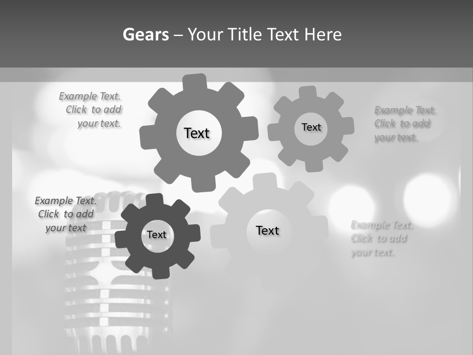 A Black And White Photo Of A Microphone PowerPoint Template