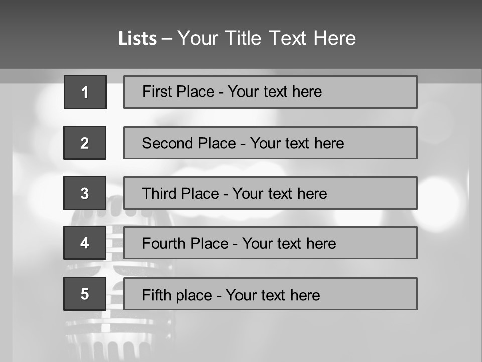 A Black And White Photo Of A Microphone PowerPoint Template