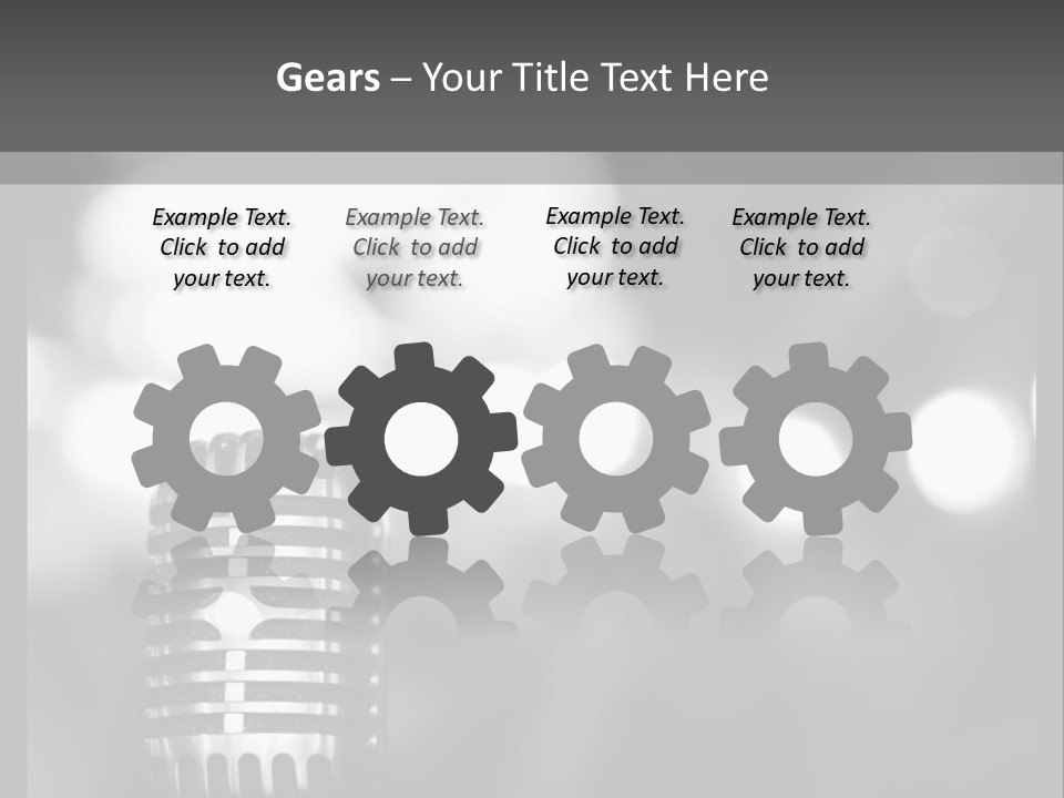 A Black And White Photo Of A Microphone PowerPoint Template