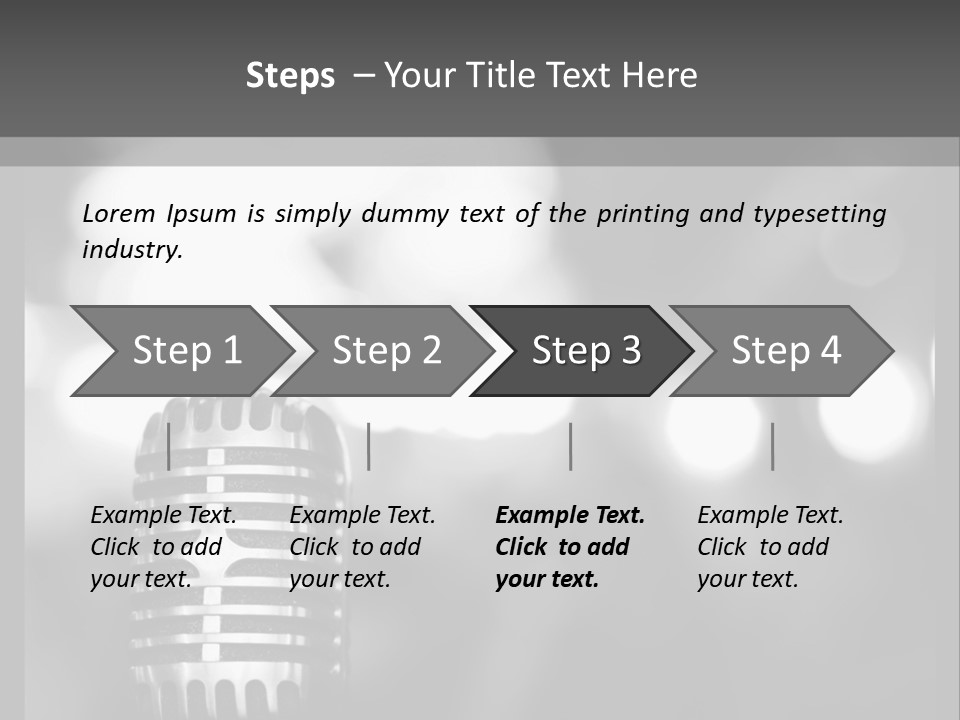 A Black And White Photo Of A Microphone PowerPoint Template