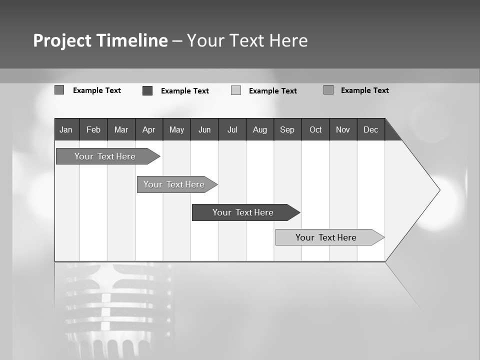 A Black And White Photo Of A Microphone PowerPoint Template