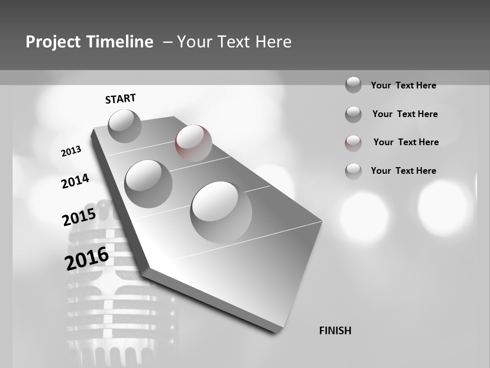 A Black And White Photo Of A Microphone PowerPoint Template