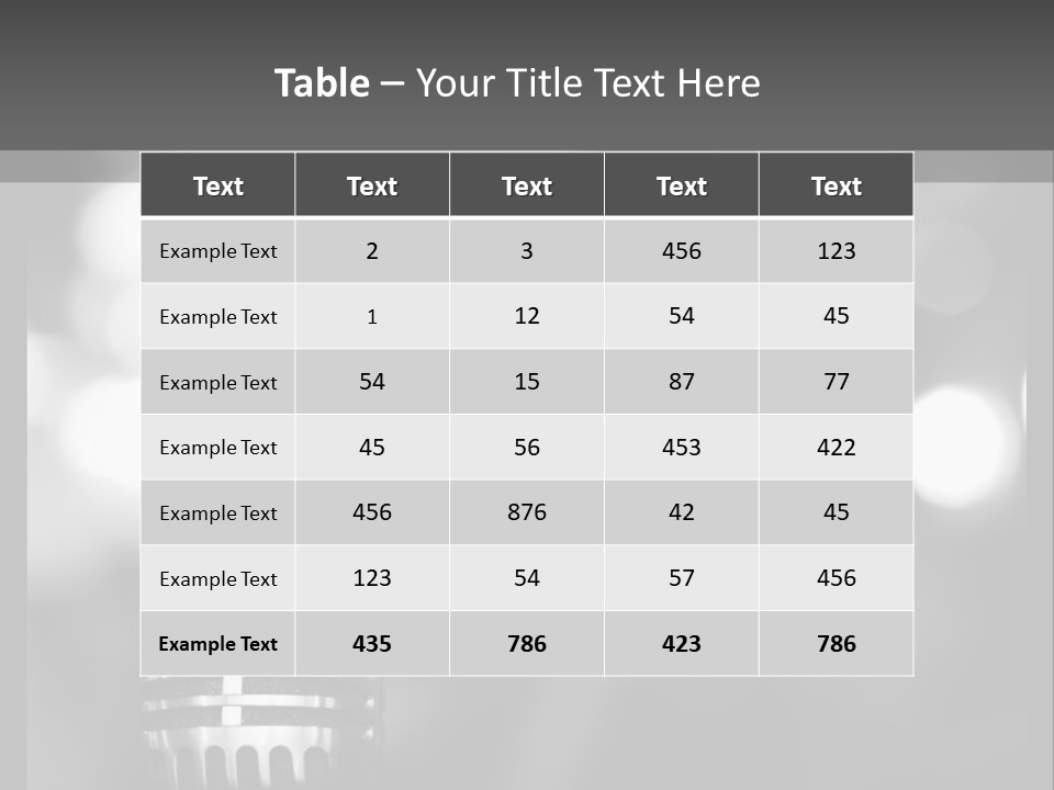 A Black And White Photo Of A Microphone PowerPoint Template