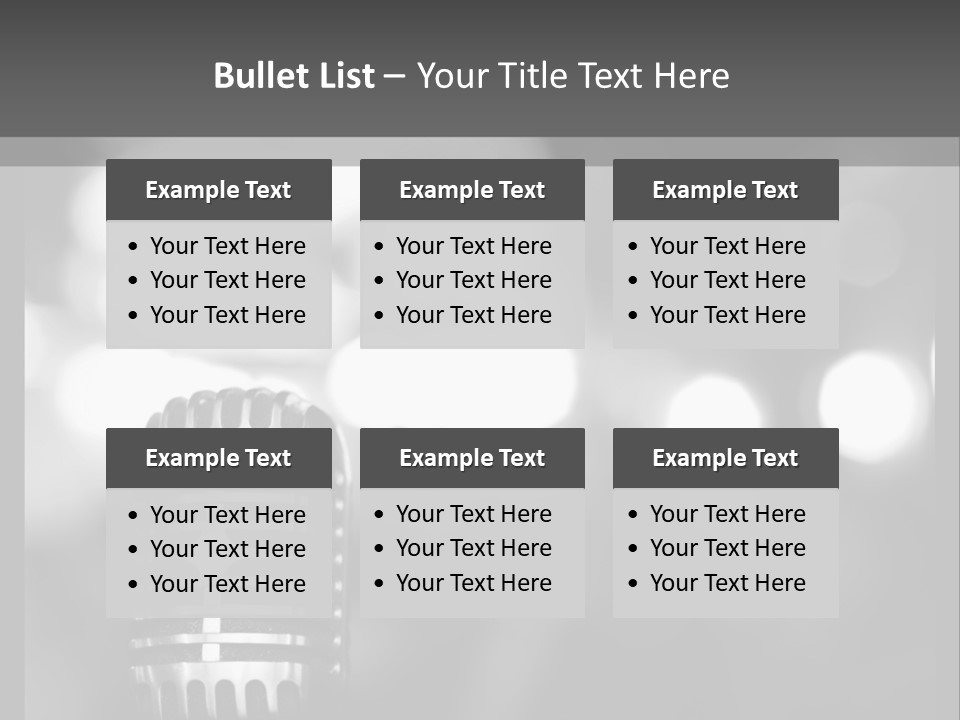 A Black And White Photo Of A Microphone PowerPoint Template