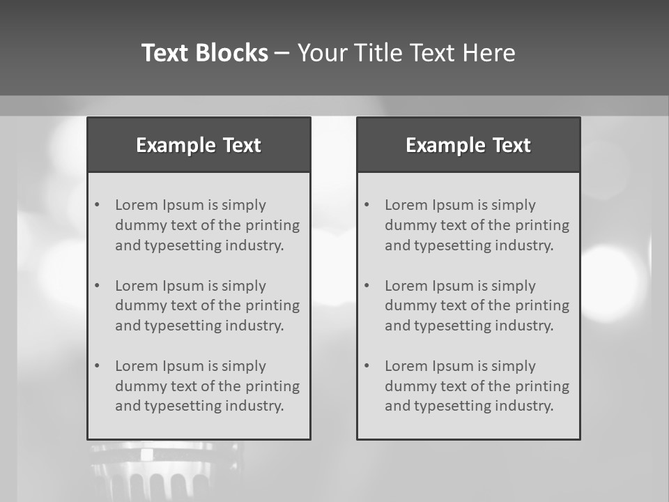 A Black And White Photo Of A Microphone PowerPoint Template