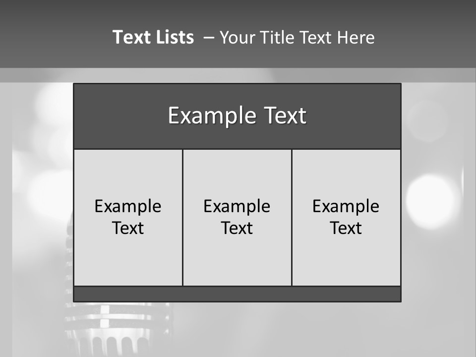 A Black And White Photo Of A Microphone PowerPoint Template