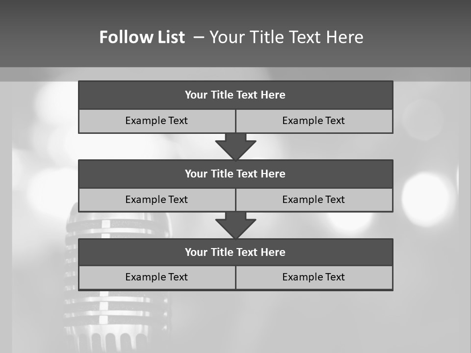 A Black And White Photo Of A Microphone PowerPoint Template
