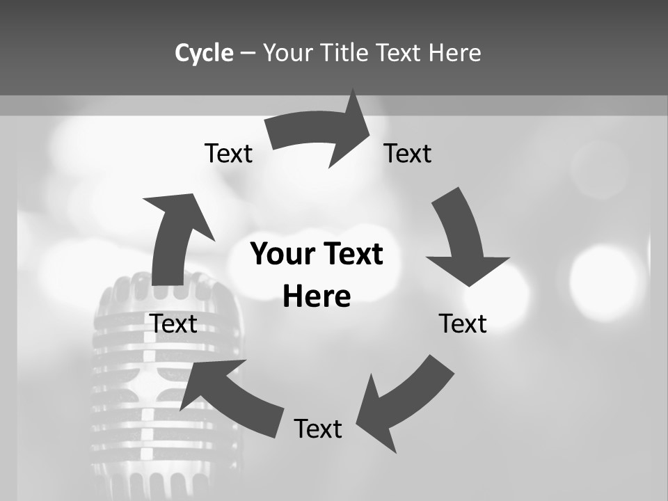 A Black And White Photo Of A Microphone PowerPoint Template