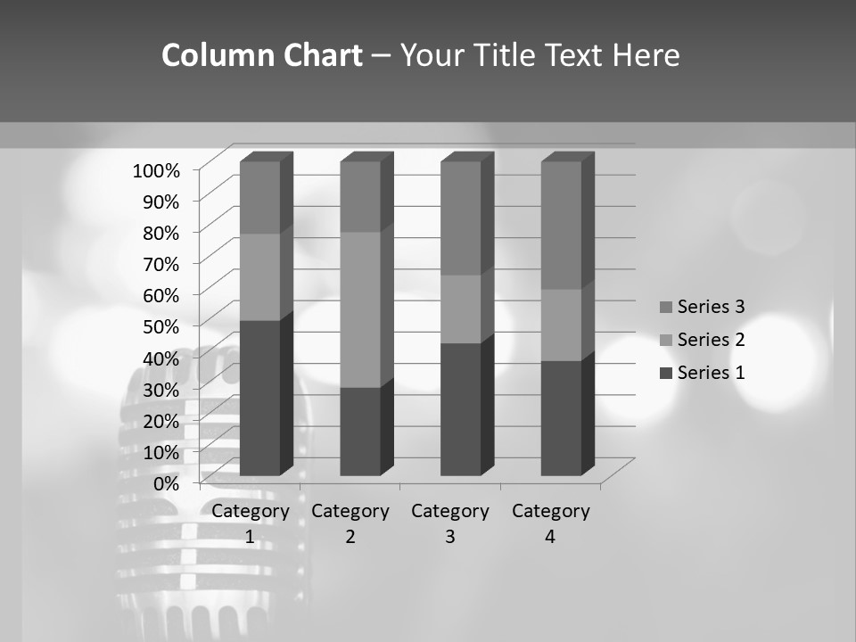 A Black And White Photo Of A Microphone PowerPoint Template