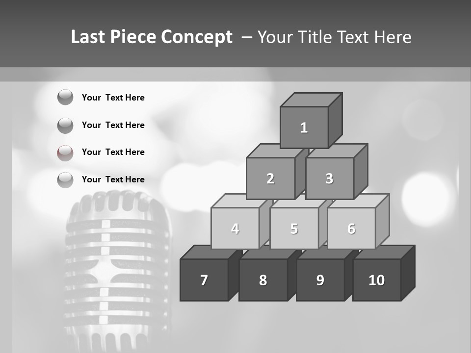 A Black And White Photo Of A Microphone PowerPoint Template