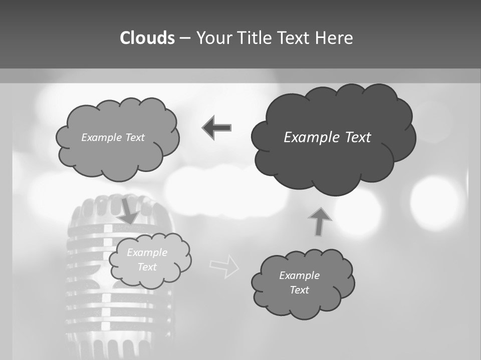 A Black And White Photo Of A Microphone PowerPoint Template
