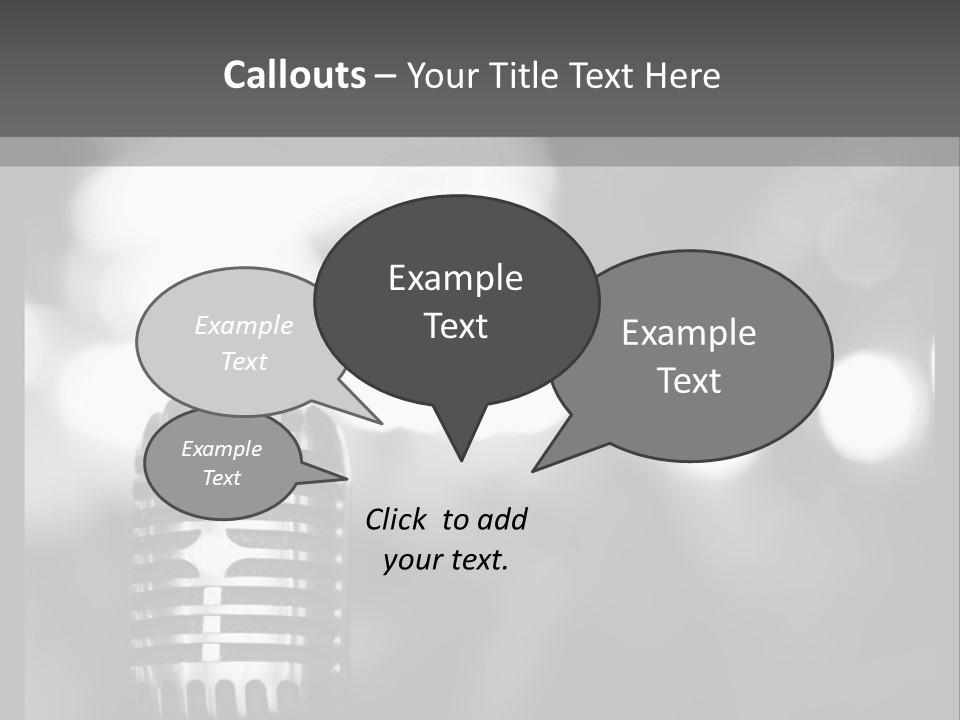 A Black And White Photo Of A Microphone PowerPoint Template