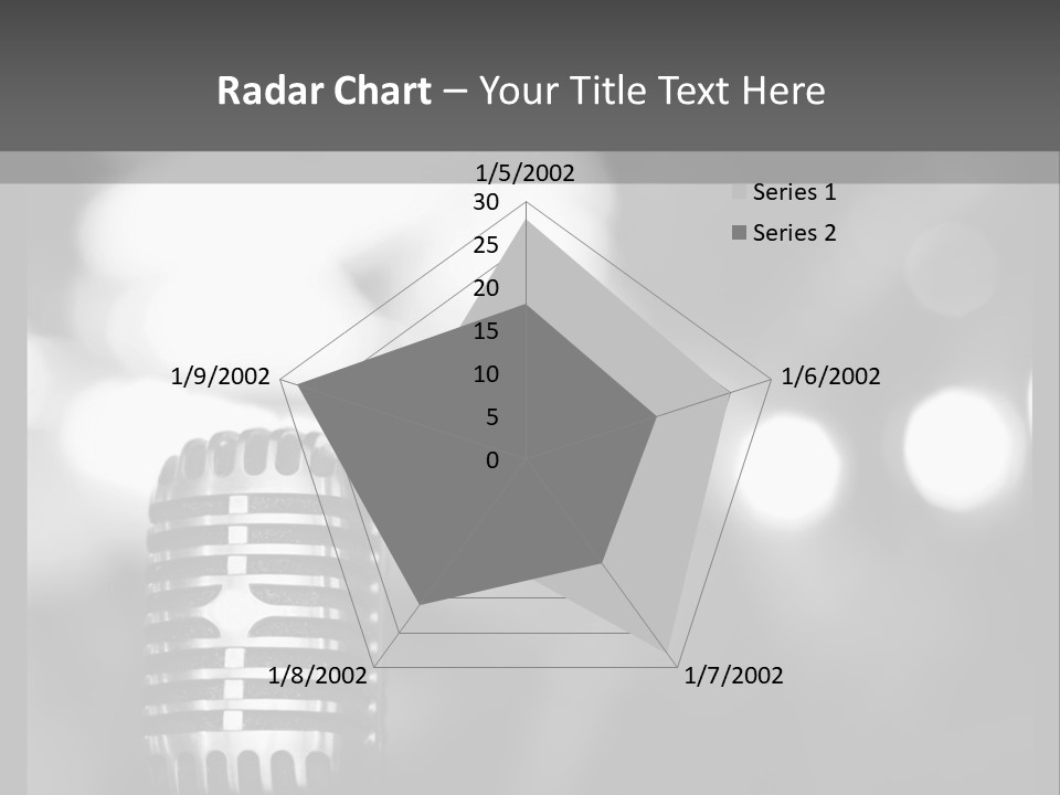 A Black And White Photo Of A Microphone PowerPoint Template