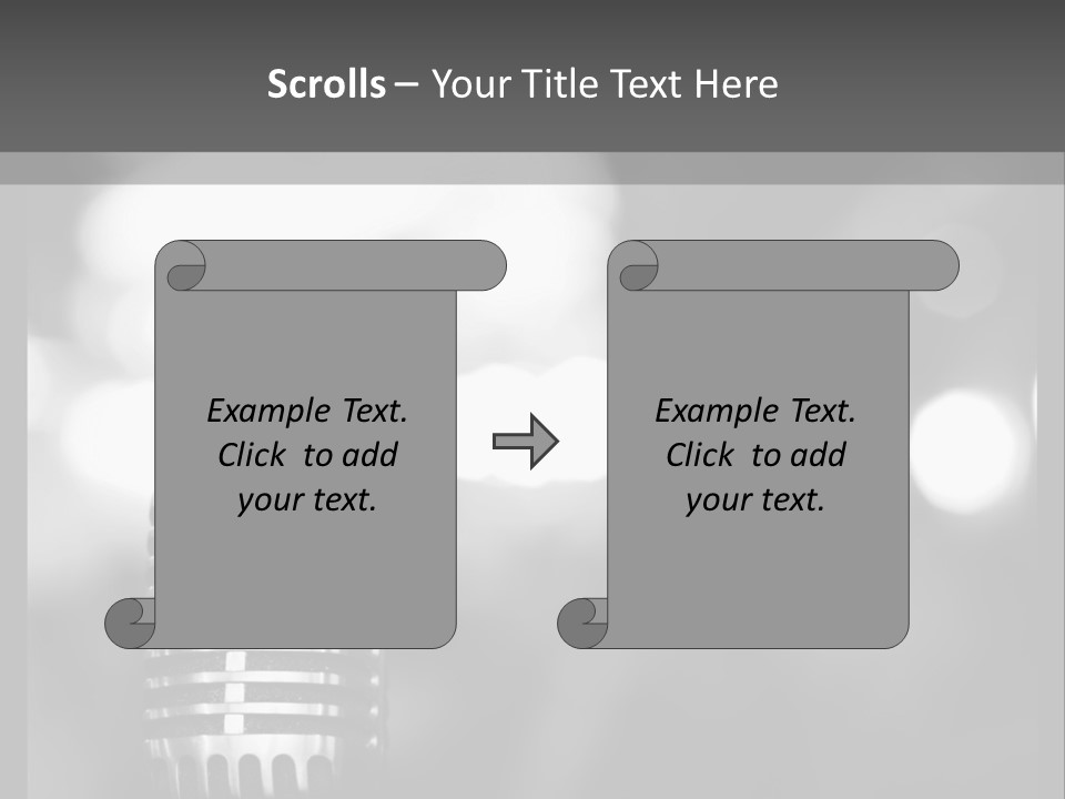 A Black And White Photo Of A Microphone PowerPoint Template