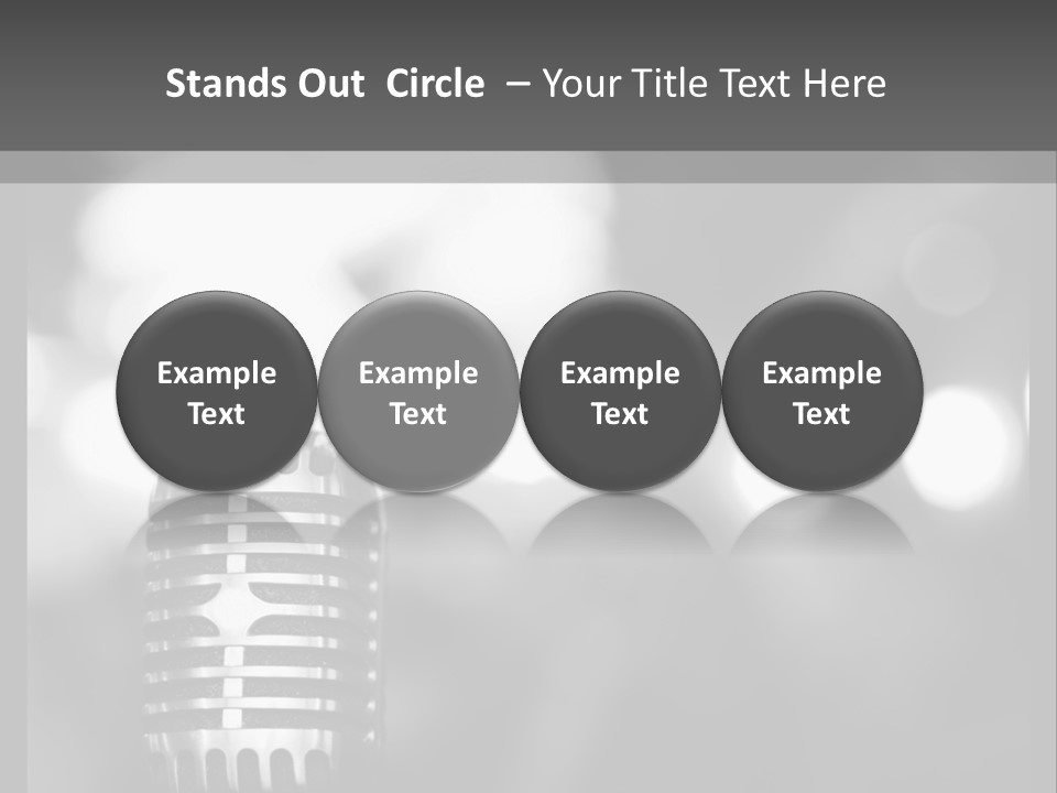 A Black And White Photo Of A Microphone PowerPoint Template