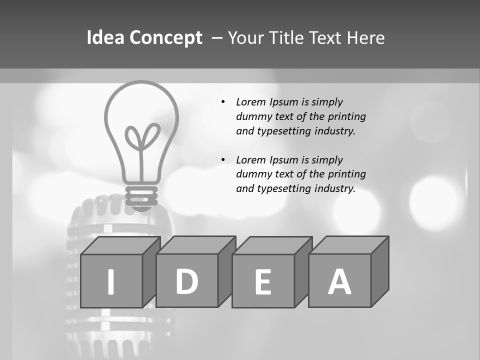 A Black And White Photo Of A Microphone PowerPoint Template