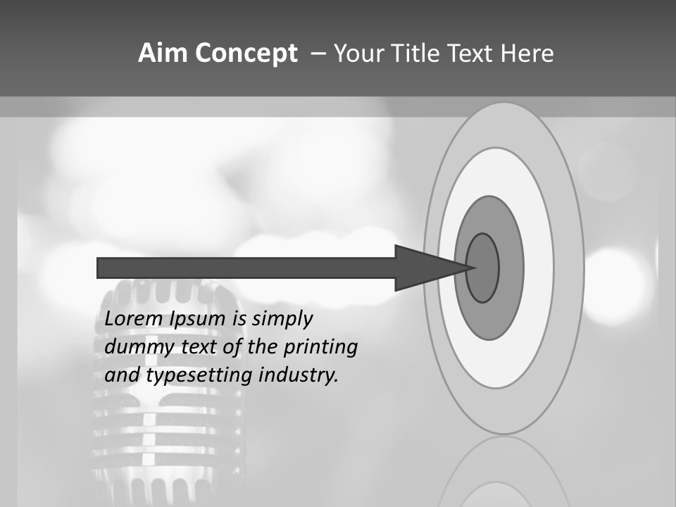 A Black And White Photo Of A Microphone PowerPoint Template