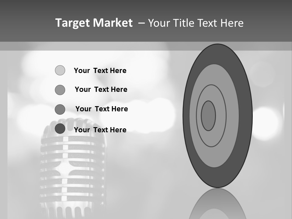 A Black And White Photo Of A Microphone PowerPoint Template