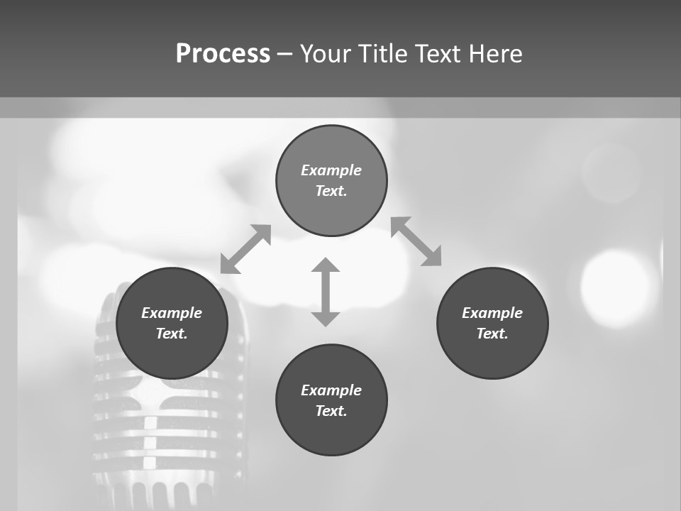 A Black And White Photo Of A Microphone PowerPoint Template