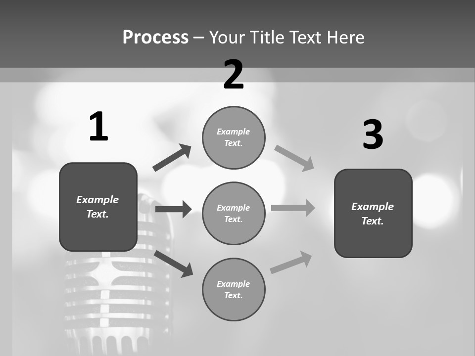 A Black And White Photo Of A Microphone PowerPoint Template