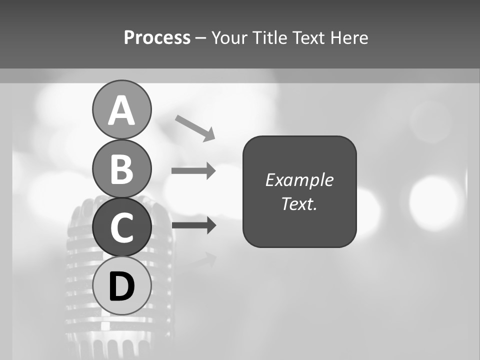 A Black And White Photo Of A Microphone PowerPoint Template