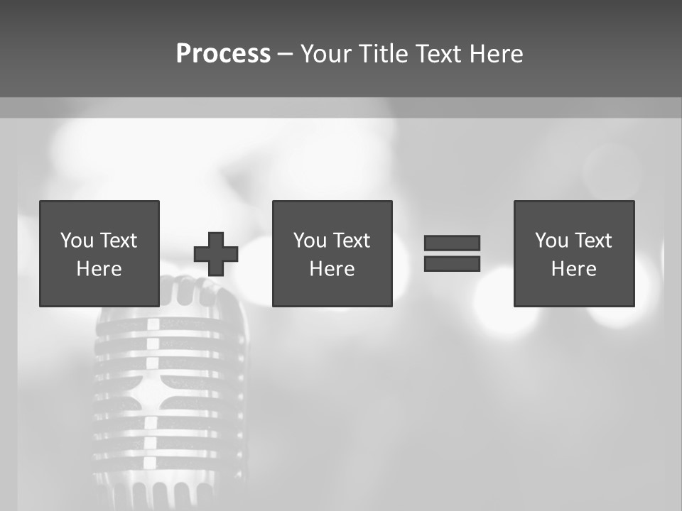 A Black And White Photo Of A Microphone PowerPoint Template