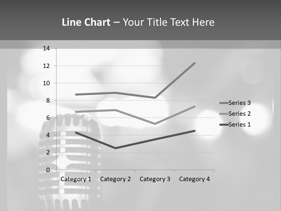 A Black And White Photo Of A Microphone PowerPoint Template