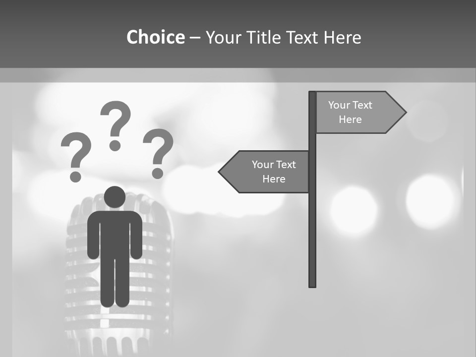 A Black And White Photo Of A Microphone PowerPoint Template