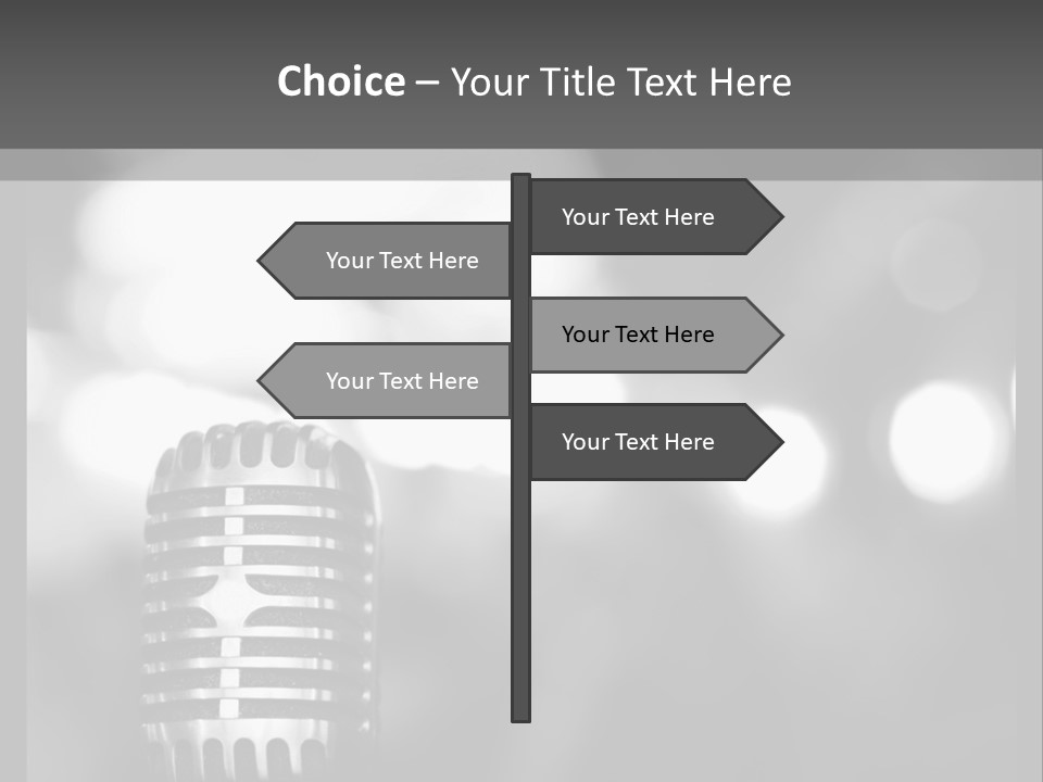 A Black And White Photo Of A Microphone PowerPoint Template