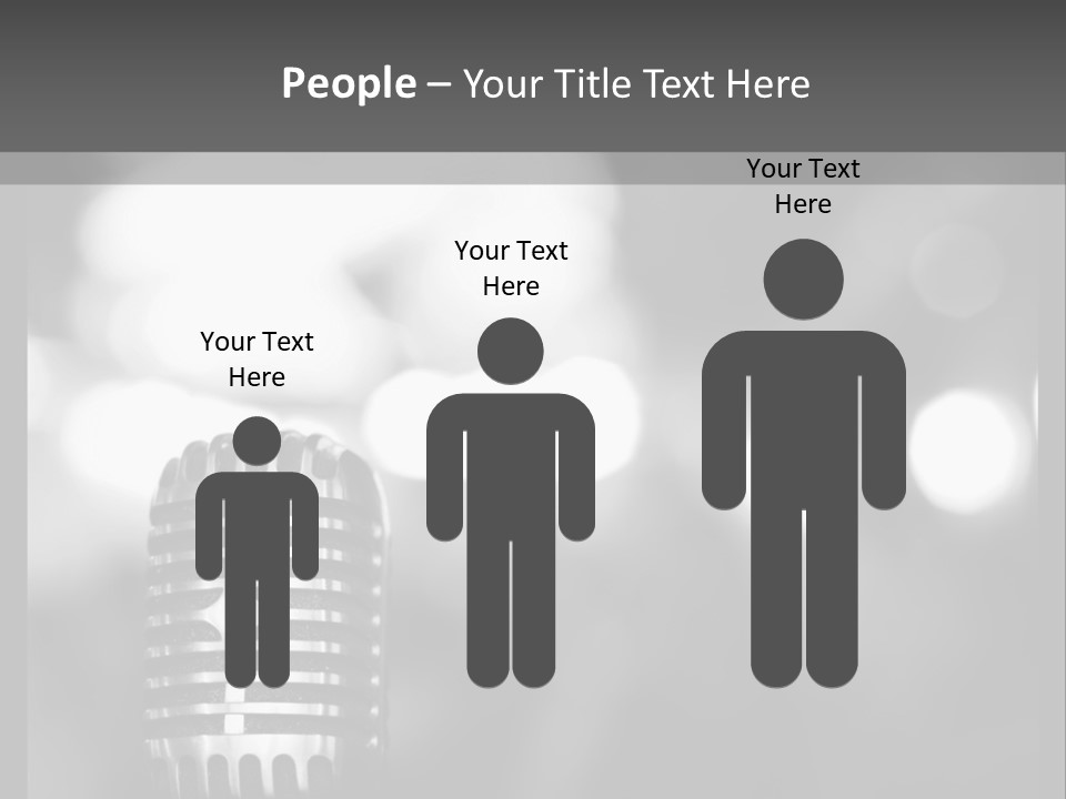 A Black And White Photo Of A Microphone PowerPoint Template