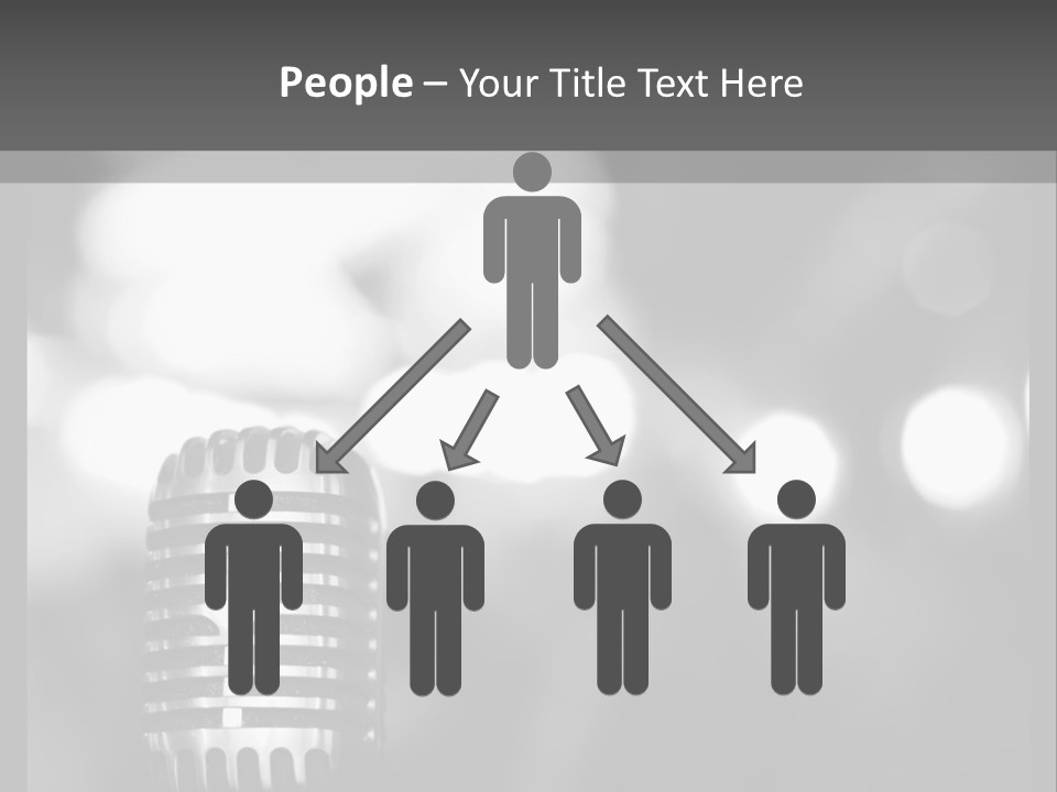 A Black And White Photo Of A Microphone PowerPoint Template