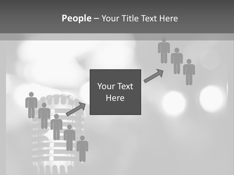 A Black And White Photo Of A Microphone PowerPoint Template