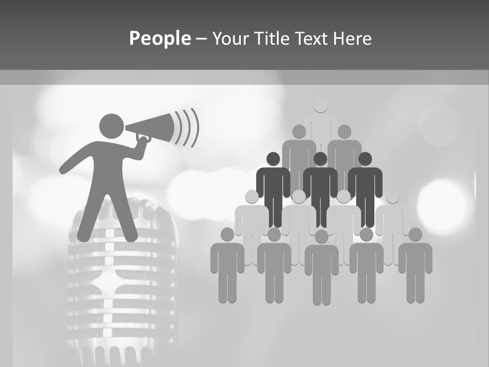 A Black And White Photo Of A Microphone PowerPoint Template